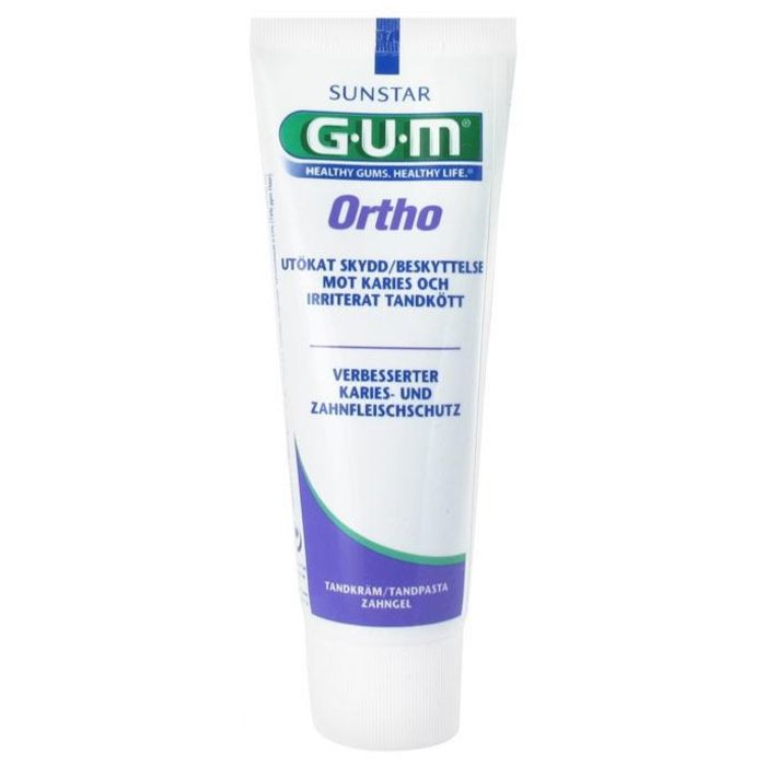 Gum - Dentifrice Ortho Gel à la Menthe douce - Sans parabène - 75ml