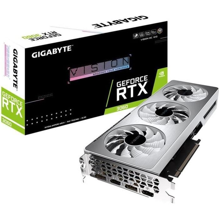 Carte Graphique GIGABYTE GeForce RTX 3060 VISION OC 12G LHR (GV-N3060VISION OC-12GD)