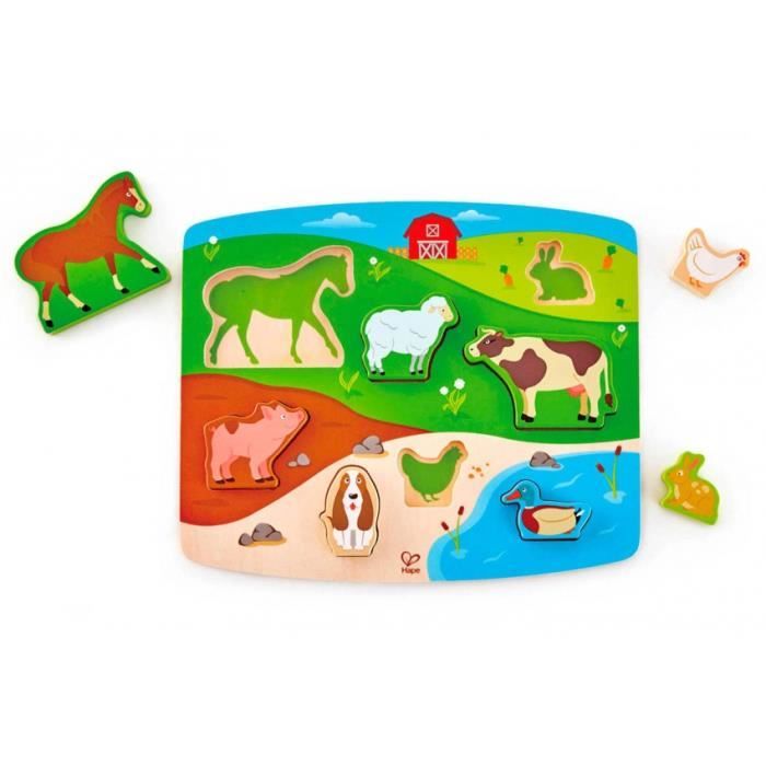 Hape puzzle de ferme 8 pièces