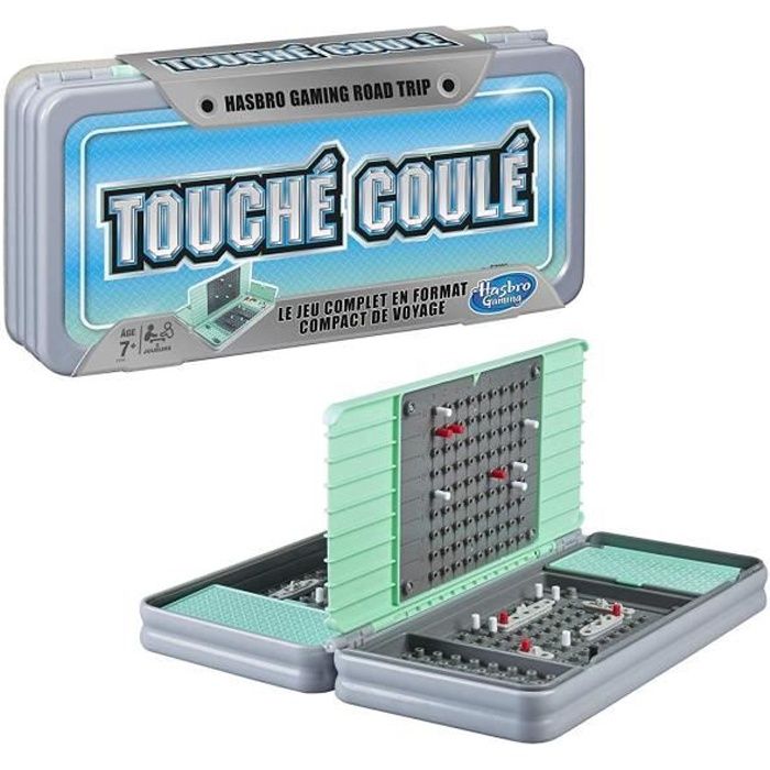 Touché coulé, Bataille Navale, Jeu de societe Road Trip, Jeu de Voyage, Hasbro Gaming, Dès 7 ans