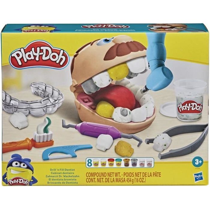 Play-Doh Cabinet dentaire pour enfants - 8 Pots de pâte à modeler atoxique - dès 3 ans