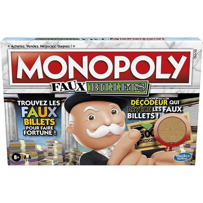 MONOPOLY Faux billets - Jeu de plateau pour la famille et les enfants - à partir de 8 ans - inclut décodeur de M. MONOPOLY -