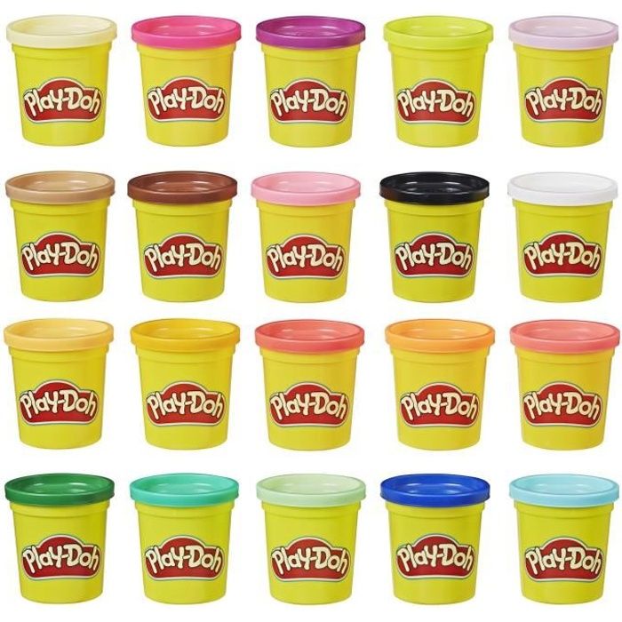 Play-Doh 20 Pots Pâte à modeler, Super couleurs, 84 g chacun