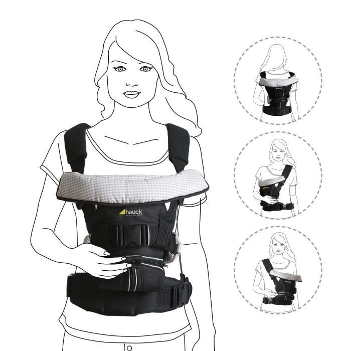 HAUCK porte bébé 4 way carrier - 4 positions possibles - black
