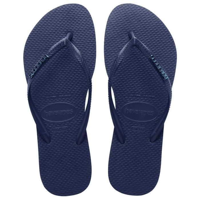 Tongs femme Havaianas Slim Logo Metallic - navy blue/navy blue - 37/38