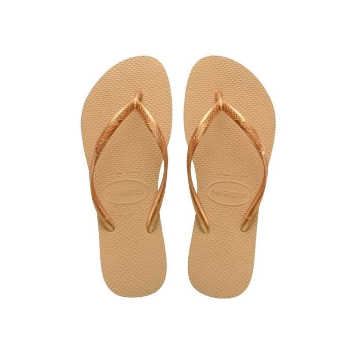 Tongs Havaianas Slim Golden - marron or - 37/38