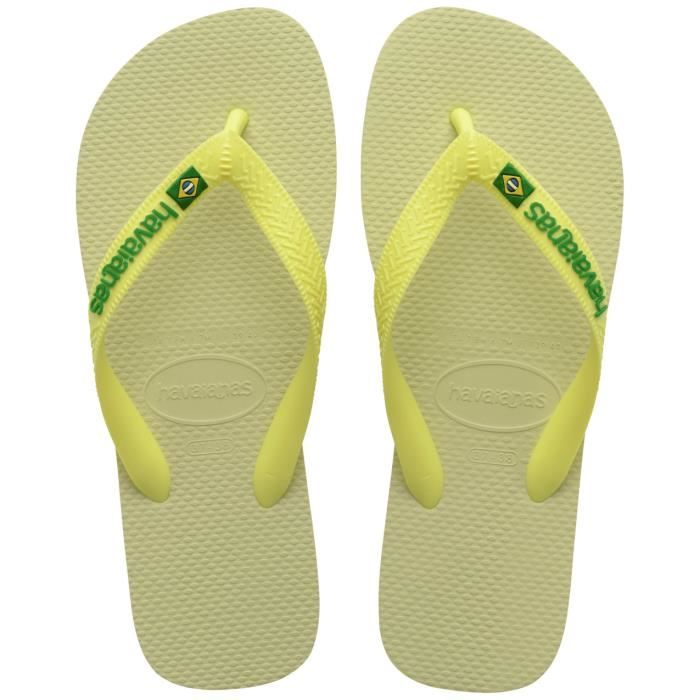 Tongs - HAVAIANAS - Brasil Logo - Vert lime - 39/40 - Caoutchouc Havaianas