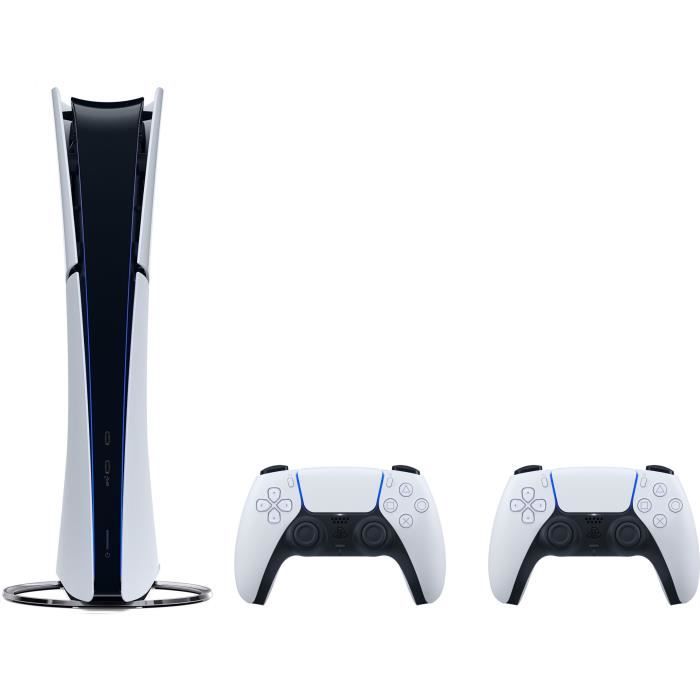 Pack Console PlayStation 5 Slim - Édition Digitale + 2ème manette DualSense Blanche