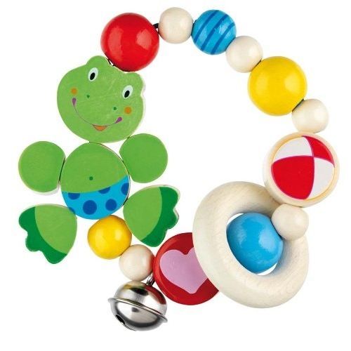 Hochet élastique grenouille - HEIMESS - 735250 - Jouet pour bébé en bois - Age minimum: 0 mois