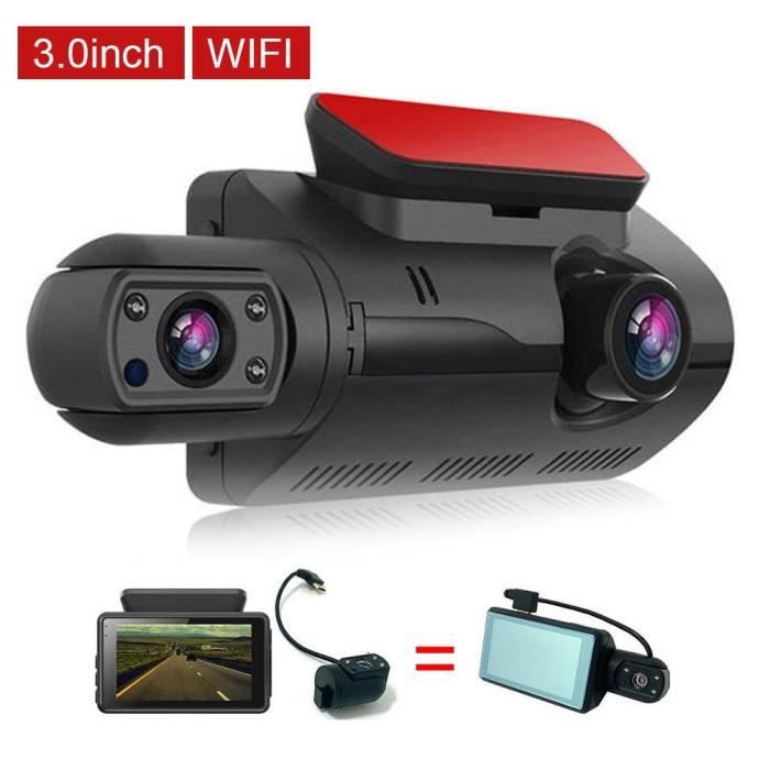 Caméra embarquée 3" 1080P WIFI avant + cabine 110° étanche haute définition avec vision nocturne, Capteur de Mouvement