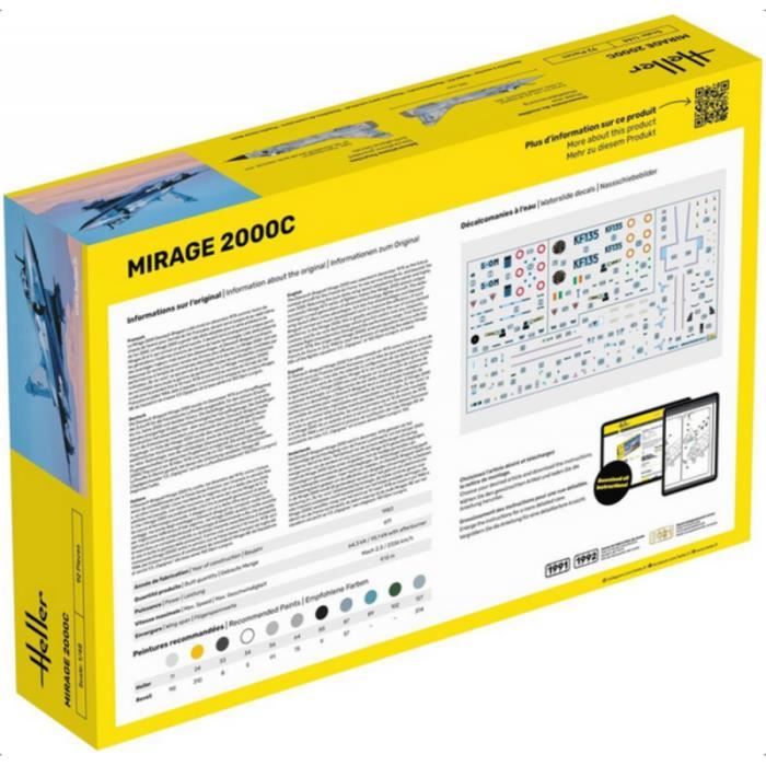 HELLER - Maquette Avion Starter Kit Mirage 2000 C Heller 56426 1/48ème Maquette Char Promo - Ref : 13168