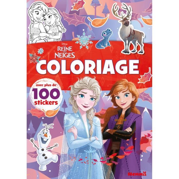 Hemma - Disney La Reine des Neiges  Coloriage avec plus de 100 stickers  Livre de coloriage avec stickers  Dès 4 ans - - Collect