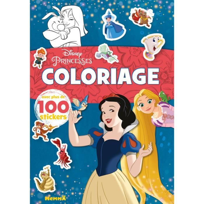 Hemma - Disney Princesses  Coloriage avec plus de 100 stickers  Livre de coloriage avec stickers  Dès 4 ans - - Collectif