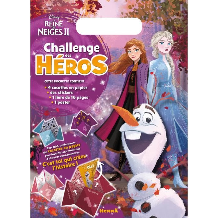 Hemma - Disney La Reine des Neiges 2 - Challenge des héros - Pochette - Activités de jeux et pliages - Dès 6 ans - Collectif 312x230