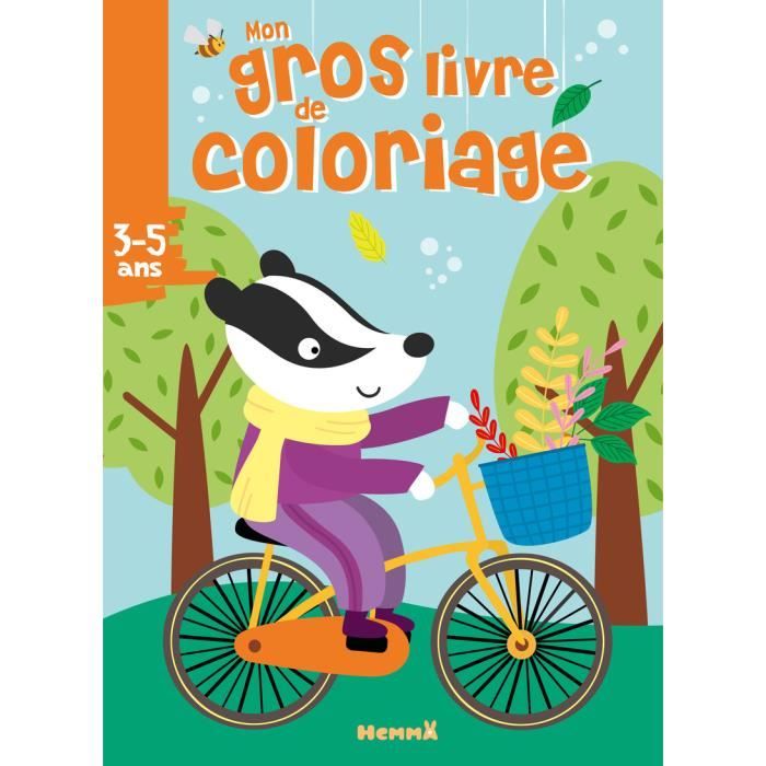 Hemma - Mon gros livre de coloriage - Balade à velo - Gros livre de 192 pages de coloriages - Dès 3 ans - 1x1