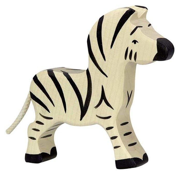 Figurine en bois - HOLZTIGER - Zèbre petit - Peint à la main - Pour enfant de 2 ans et plus