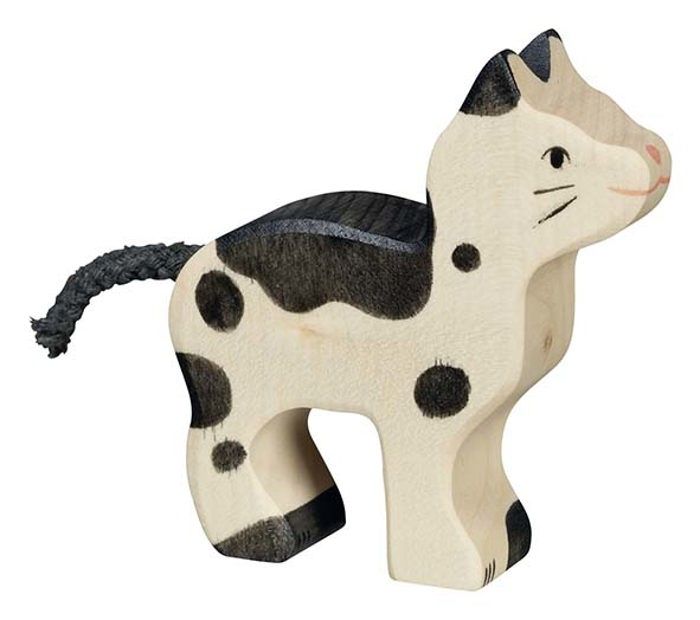 Figurine en bois - HOLZTIGER - Petit chaton - Pour bébé de 24 mois - Couleurs apaisantes - Intérieur