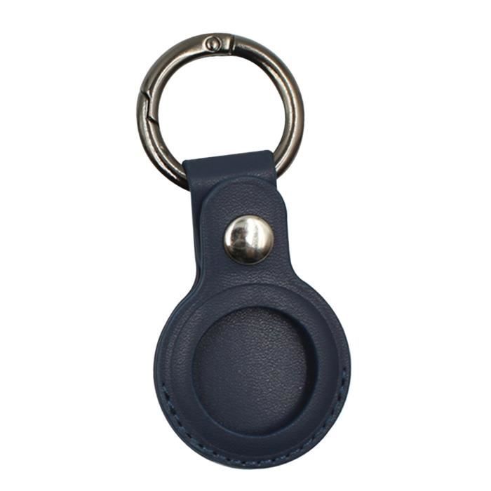 PU En Cuir Manchon de Protection Couverture pour Airtags Tracker, avec Porte-clés Anneau Anti-Scratch Léger à La Sueur, Bleu