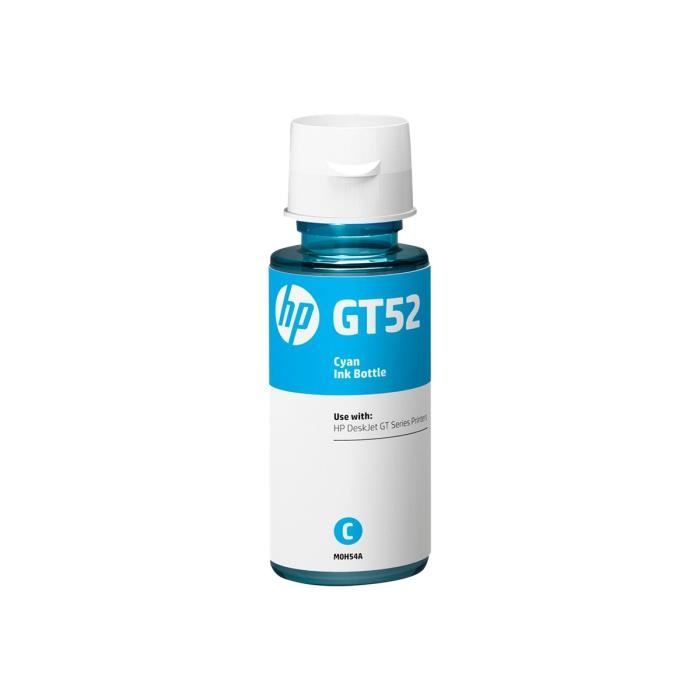 Recharge d'encre HP GT52 Cyan pour Deskjet GT 5810, GT 5820, GT 5822