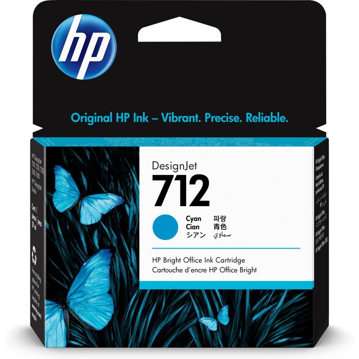 cartouche d'encre HP 712 29ML CYAN INK CARTRIDGE T630-T230