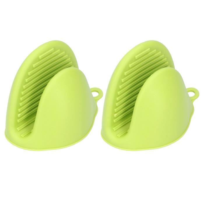 HURRISE 2Pcs Mini Gants de Four en Silicone Anti-dérapant Anti-brûlure Isolé Épaissi pour la Cuisine