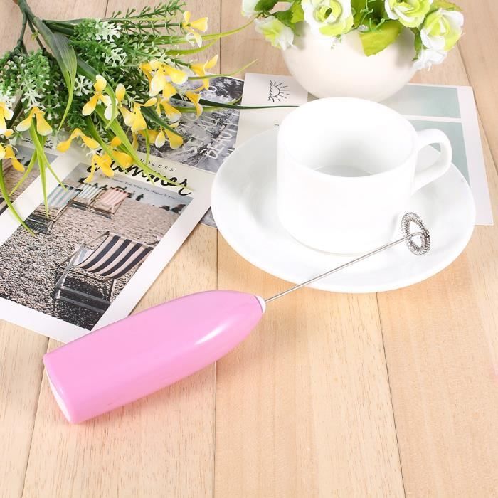 HURRISE mélangeur à lait Cuisine Électrique Poignée Lait Mousseur Café Boisson Mousseur Batteur À Oeufs Fouet Agitateur Rose