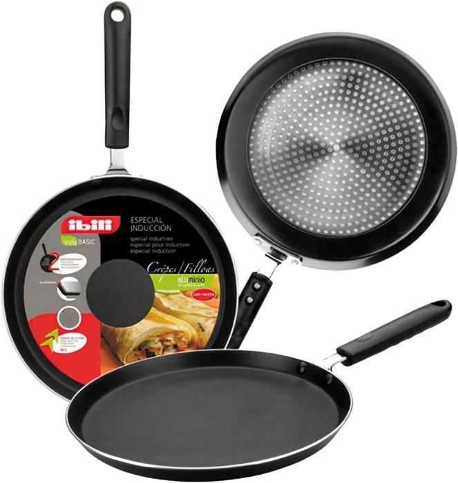 Poêle à crêpes - IBILI - Indubasic - 20 cm - Aluminium - Antiadhésif - Compatible induction