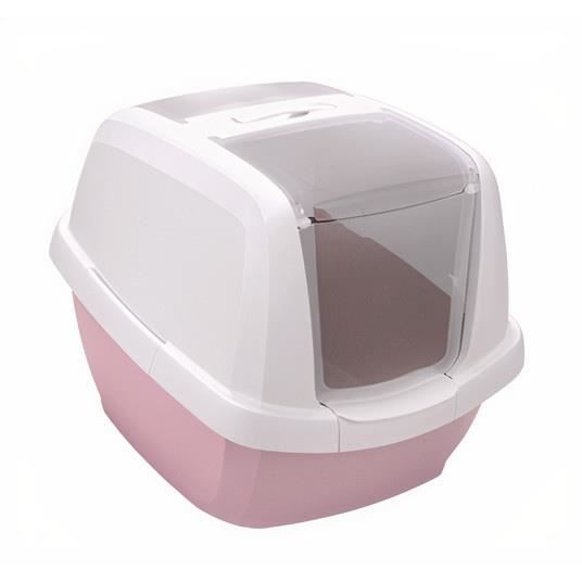 Imac litière Maddy 62 x 49,5 x 47,5 cm rose/blanc