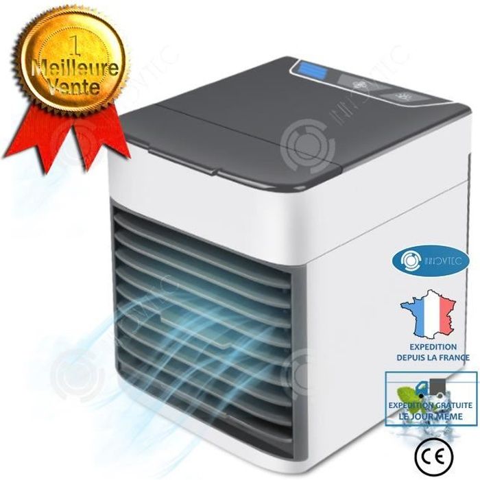 INN® USB Climatiseur Portable, Ventilateur Mini Refroidisseur d'air 3 en 1 Réglable Humidificateur Purificateur Vent à 3 Vitesses