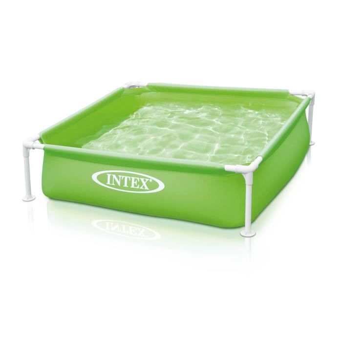 Piscinette carrée INTEX 57172NP - Cadre tubulaire métallique - Jaune - Pour enfants à partir de 3 ans
