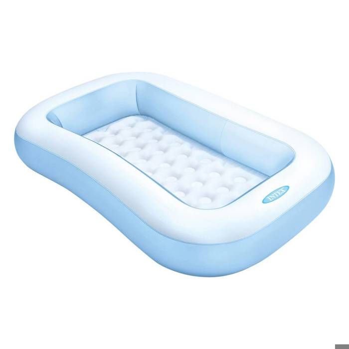 Intex 57403 Pataugeoire gonflable rectangulaire pour petits enfants.