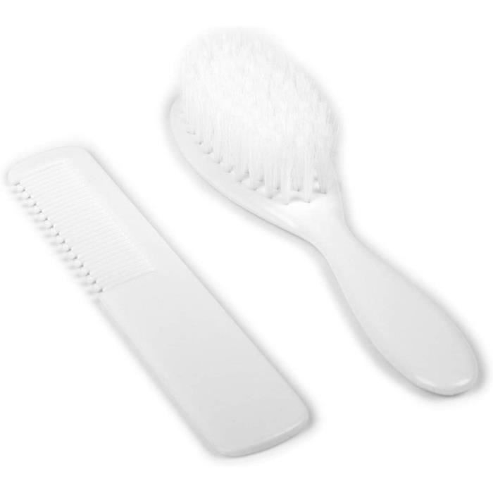 Interbaby pinceau et peigne junior 15 x 5 cm blanc 2 parties