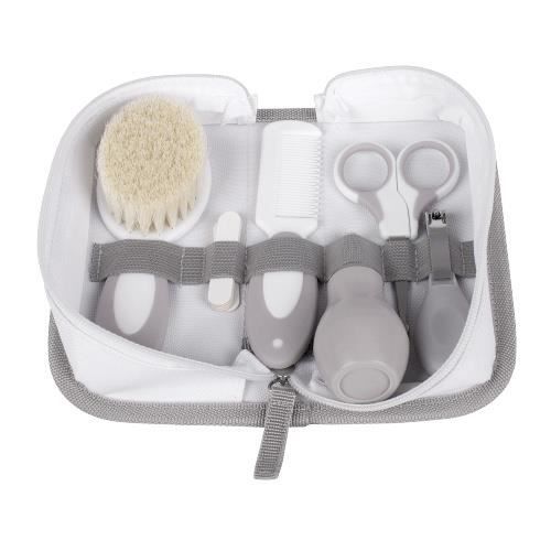 Interbaby trousse de toilette bébé polyester gris/blanc 11 pcs