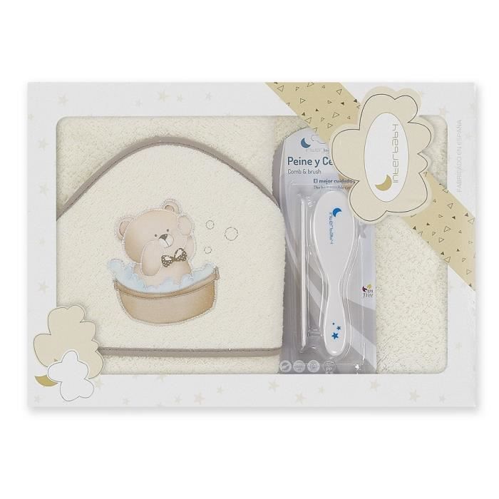 Interbaby serviette de bain 100x100 cm coton beige 3-pièces