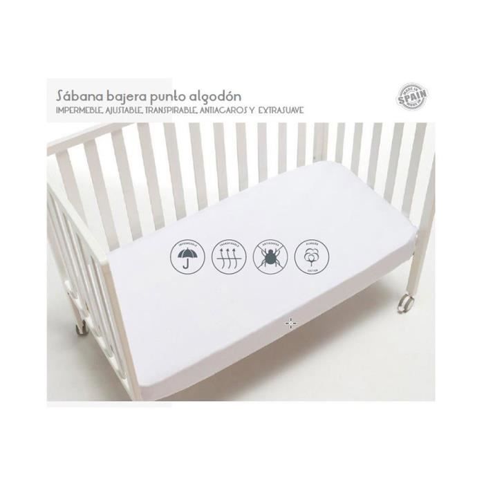 Drap De Dessous Pour Lit De Bébé- 100 %Coton Jersey-Imperméable, Respirant-60X120