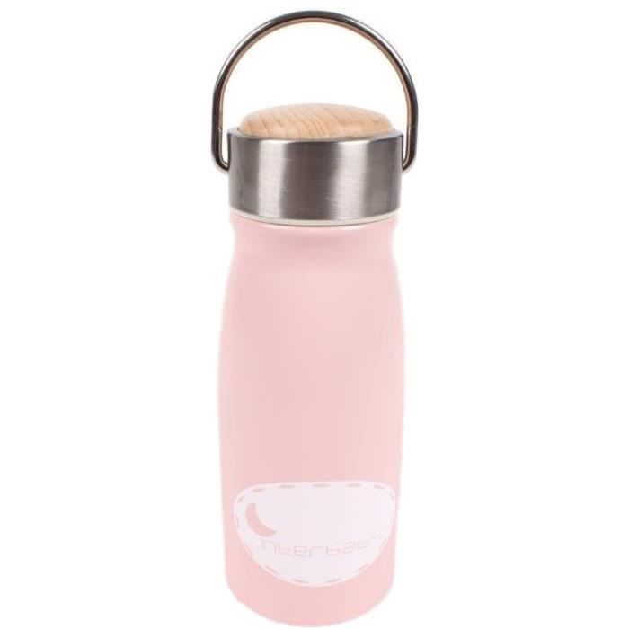 Interbaby bouteille thermos junior 350 ml 6,5 x 17 cm acier inoxydable rose