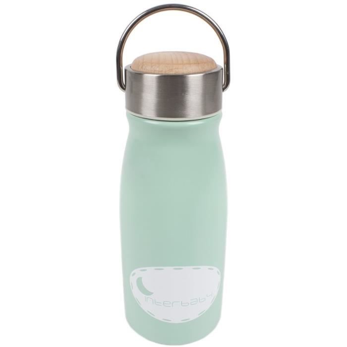 Interbaby bouteille thermos junior 350 ml 6,5 x 17 cm acier inoxydable vert