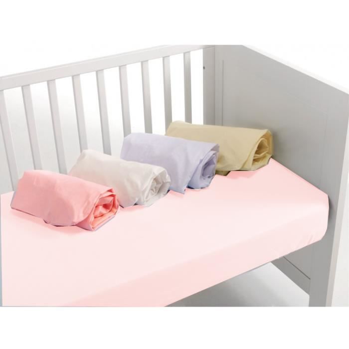 Interbaby drap housse 140 x 70 cm coton rose