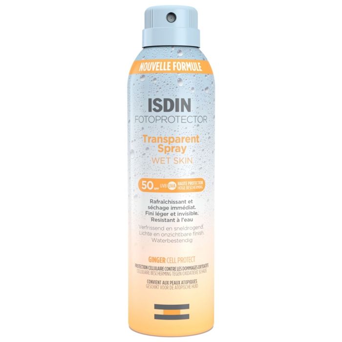 Isdin Fotoprotector Transparent Wet Skin Spray Crème Solaire Corps Spf50 250 ml