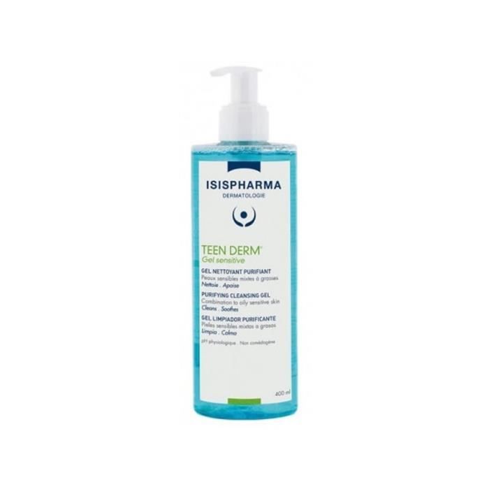 Isispharma teen derm gel sensitive nettoyant purifiant 400ml TU Blanc