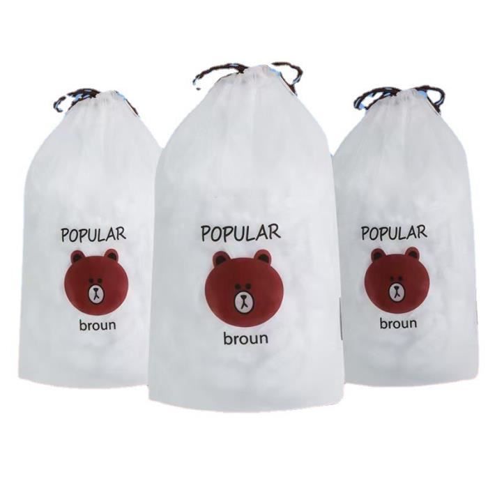 Sac Étirable, 300 Pièces De Film Plastique Jetable De Qualité Alimentaire, Housse Anti-Poussière Pour Couverts (Transparent)