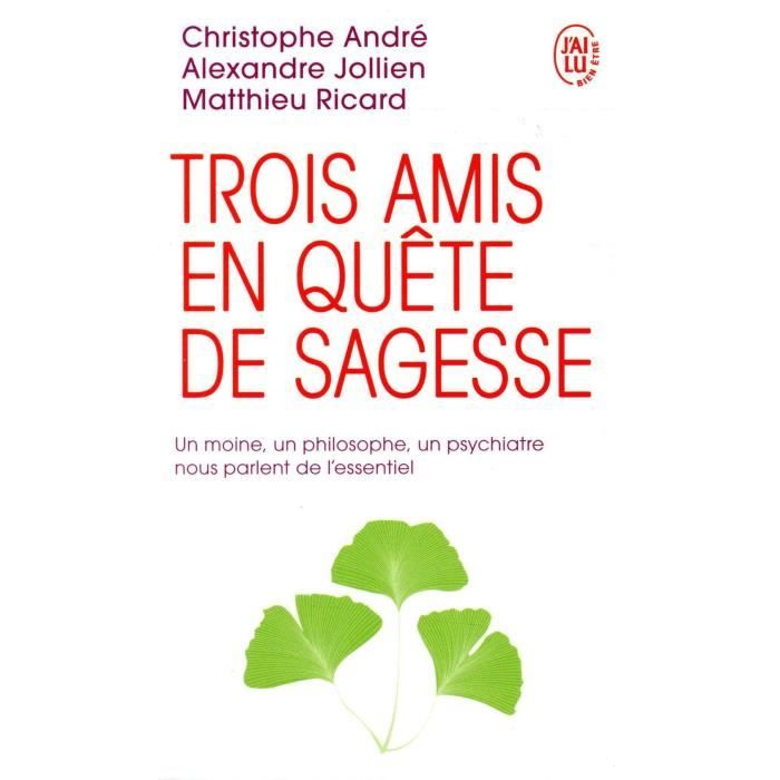 Livre - trois amis en quête de sagesse ; un moine, un philosophe, un psychiatre nous parlent de l'essentiel