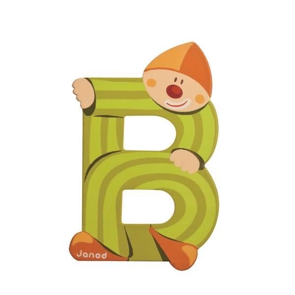 JANOD Lettre décorative Clown B en bois