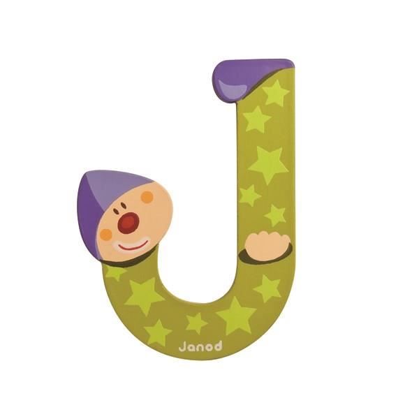 JANOD Lettre décorative Clown J en bois