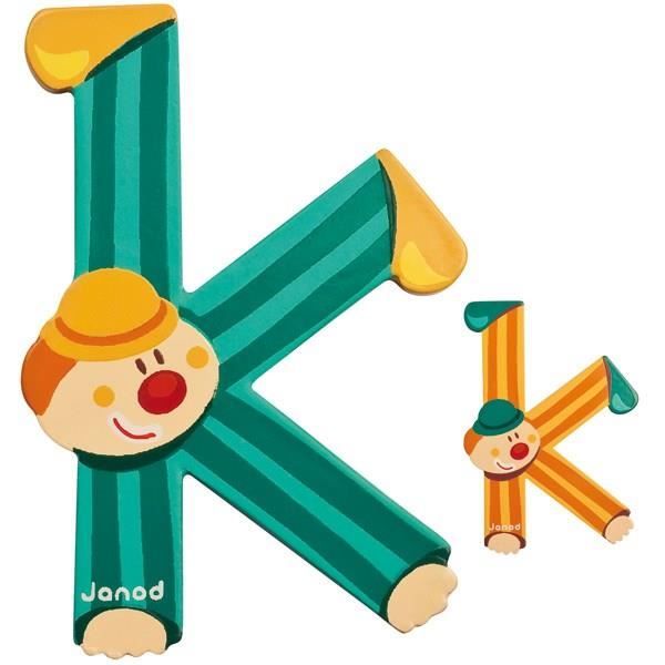 JANOD Lettre décorative Clown K en bois