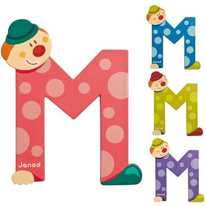 JANOD Lettre décorative Clown M en bois