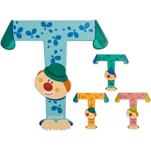 JANOD Lettre décorative Clown T en bois