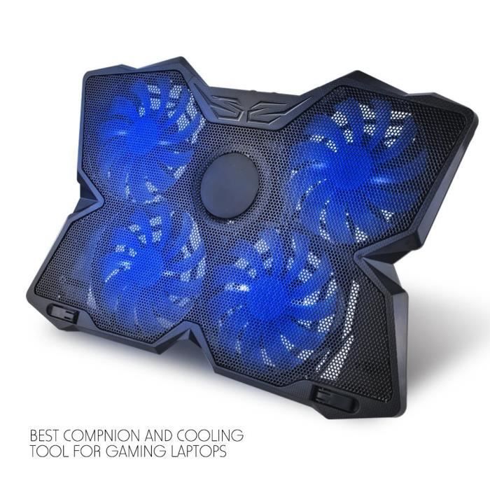 Wind Refroidisseur PC portable - Le Plus Puissant - Refroidissement Rapide - 4 Ventilateurs Support Ventilé Gamer Gaming Plaque
