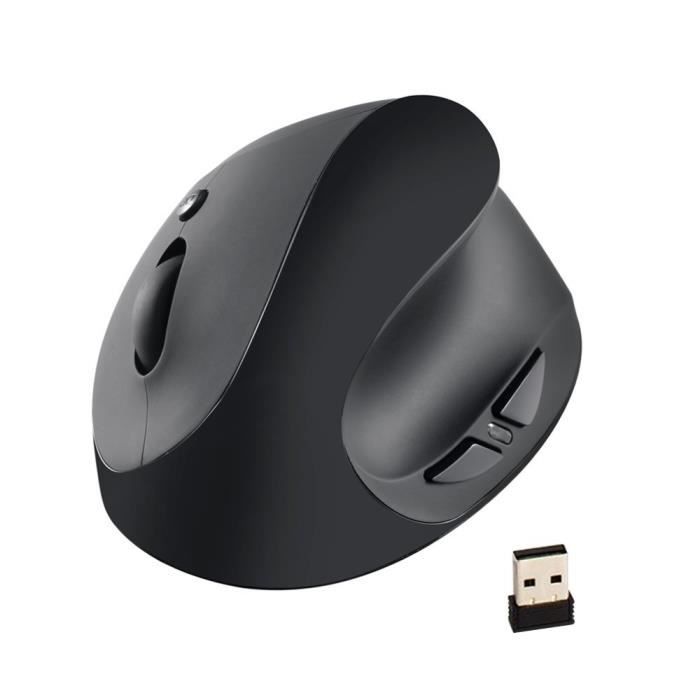 2.4GHz Souris ergonomique verticale sans fil Mouse 3 DPI réglable 1600dpi, Built-in Batterie Li-ion rechargeable, Built-in de poids