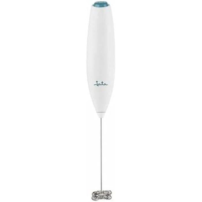 Jata JEES1111 Mousseur À Lait, 2-en-1, Puissant & Silencieux, Double Ressort, Sans Fil, Support Acier Inoxydable – 24,5 x 5 cm